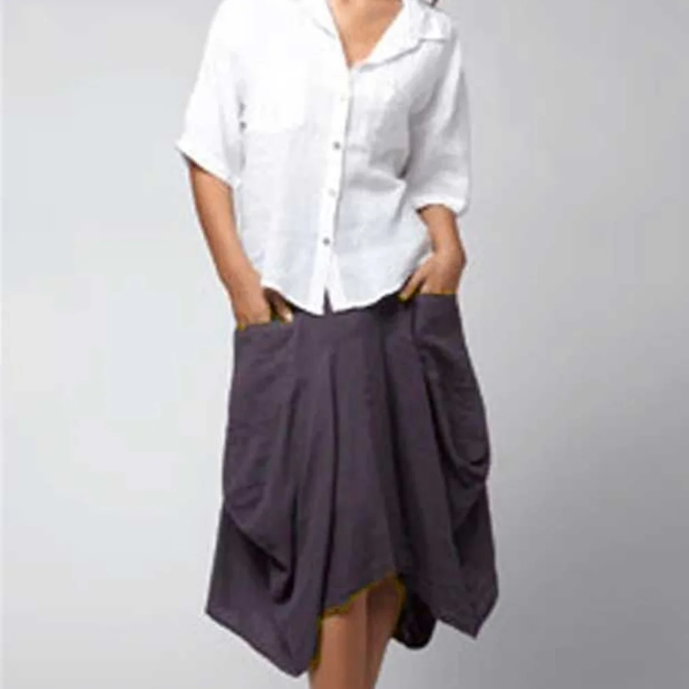 Inizio Brown Magic linen Skirt - Picture 5 of 8